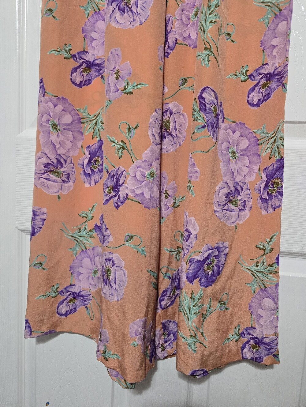 Ralph Lauren Made In Italy Floral Peach Wide-Leg Size 8 - Picture 4 of 8